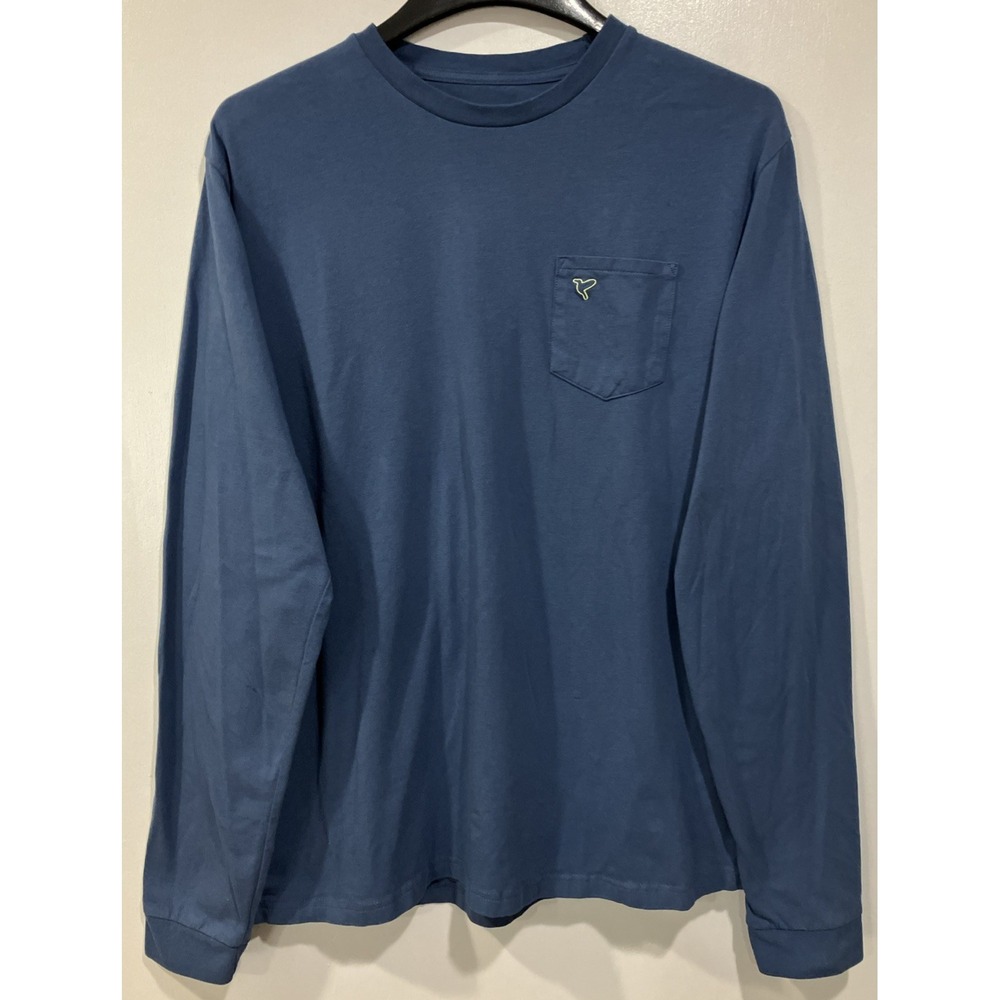 Birddogs Mens‎ Long Sleeve Blue Pocket Tee XL Performance